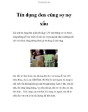 Tín dụng đen cũng sợ nợ xấu