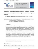 Innovative techniques and the integrated model of teaching the first accounting course for English as second language learners