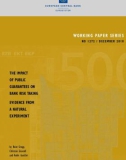 Working PaPer SerieS no 1272 / DeCeMBer 2010: THe iMPaCT of PuBliC guaranTeeS on Bank riSk Taking eviDenCe froM a naTural exPeriMenT