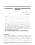 Completing the state business regulations in Vietnam law on enterprises 2014 by means and international economic principles