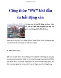 Công thức mua bất động sản