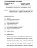 MANAGEMENT ACCOUNTING: NATURE AND SCOPE