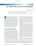 The Credit Crisis and Cycle-Proof Regulation