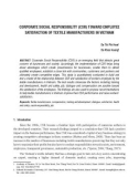 Corporate social responsibility (CSR) toward employee satisfaction of textile manufacturers in Vietnam