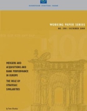 WORKING PAPER SERIES NO. 398 / OCTOBER 2004: MERGERS AND ACQUISITIONS AND BANK PERFORMANCE IN EUROPE THE ROLE OF STRATEGIC SIMILARITIES