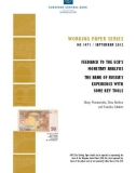 WORKING PAPER SERIES NO 1471 / SEPTEMBER 2012: FEEDBACK TO THE ECB'S MONETARY ANALYSIS THE BANK OF RUSSIA'S EXPERIENCE WITH SOME KEY TOOLS