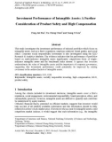 Investment performance of intangible assets: A further consideration of product safety and high compensation