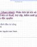 Bài giảng Thẩm định đầu tư công: Bài 11b - Nguyễn Xuân Thành (Năm 2020)