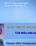 Bài giảng quản trị rủi ro tài chính - Bài 1