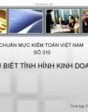 Chuẩn mực kiếm toán Việt Nam số 310_ Hiểu biết tình hình kinh doanh