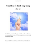 Chìa khóa để thành công trong đầu tư