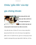 Chiêu 'giấu tiền' của đại gia chứng khoán