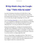 Bí kíp thành công của Google: Gặp Thiên thần hộ mệnh