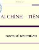 TÀI CHÍNH TIỀN TỆ - PGS.TS Sử Đình Thành