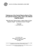 Preferences of the Central Reserve Bank of Peru and optimal monetary policy rules in the inflation targeting regime