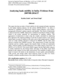 Analysing bank stability in India: Evidence from 2007/08-2016/17