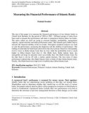 Measuring the financial performance of Islamic banks