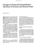 Changes In Financial Inter Mediation: The Role Of Pension And Mutual Funds