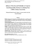 Influence of firm size and profitability on corporate social responsibility disclosures by banking firms (CSRD): Evidence from Jordan