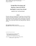 Foreign direct investment and monetary union in Ecowas sub-region: Lessons from abroad