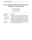 Factors affecting liquidity risk in the system of Vietnamese commercial banks