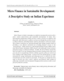 Micro finance in sustainable development: A descriptive study on indian Experience