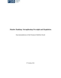 Shadow Banking: Strengthening Oversight and Regulation