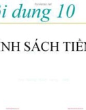 Bài giảng Kinh tế tiền tệ - Ngân hàng: Nội dung 10 – TS. Nguyễn Thị Thư