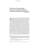 The Role of Interest Rate Swaps in Corporate Finance