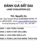 Bài giảng Đánh giá đất: Chương 1 - ThS. Nguyễn Du