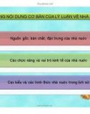 Bài giảng Những nội dung cơ bản của lý luận về nhà nước