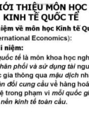 Bài giảng môn Kinh tế quốc tế