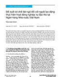 Đề xuất cơ chế đãi ngộ đối với người lao động thực hiện hoạt động nghiệp vụ đặc thù tại Ngân hàng Nhà nước Việt Nam