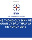 Bài giảng Hệ thống quy định về quản lý đấu thầu và kế hoạch 2016