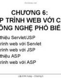 Bài giảng Lập trình ứng dụng Web - Chương 6: Lập trình Web với các công nghệ phổ biến