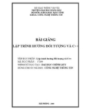 Bài giảng Lập trình hướng đối tượng và C++ - ĐH Hàng Hải