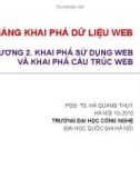 Bài giảng Khai phá dữ liệu web (PGS.TS. Hà Quang Thụy) - Chương 2. Khai phá sử dụng web và khai phá cấu trúc web