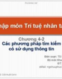 Bài giảng Nhập môn trí tuệ nhân tạo: Chương 4.2 - TS. Ngô Hữu Phúc