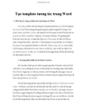 Tạo template tương tác trong Word