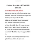 Các thao tác cơ bản với Word 2003 (Phần 10)