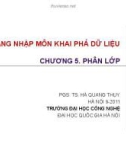 Bài giảng Khai phá dữ liệu web (PGS.TS. Hà Quang Thụy) - Chương 5. Phân lớp