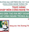 Bài giảng Nhập môn Công nghệ thông tin: Hướng dẫn bài tập 1 - Th.S Dương Thành Phết