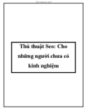 Thủ thuật Seo: Cho những người chưa có kinh nghiệm