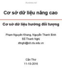 Bài giảng Cơ sở dữ liệu nâng cao - Chương 5: Cơ sở dữ liệu hướng đối tượng