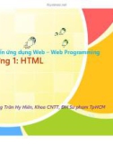 Bài giảng Phát triển ứng dụng Web – Web Programming: Chương 1 - ThS. Lương Trần Hy Hiến