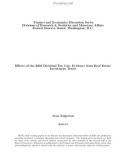 Eﬀects of the 2003 Dividend Tax Cut: Evidence from Real Estate Investment Trusts