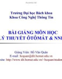 Bài giảng môn lý thuyết ôtômát và ngôn ngữ hình thức - Chương 1