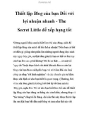 Thiết lập Blog của bạn Đối với lợi nhuận nhanh - The Secret Little để xếp hạng tốt