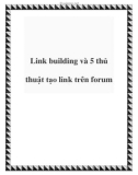 Link building và 5 thủ thuật tạo link trên forum