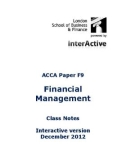 Ebook ACCA Paper F9: Financial Management - Class Notes: Part 1